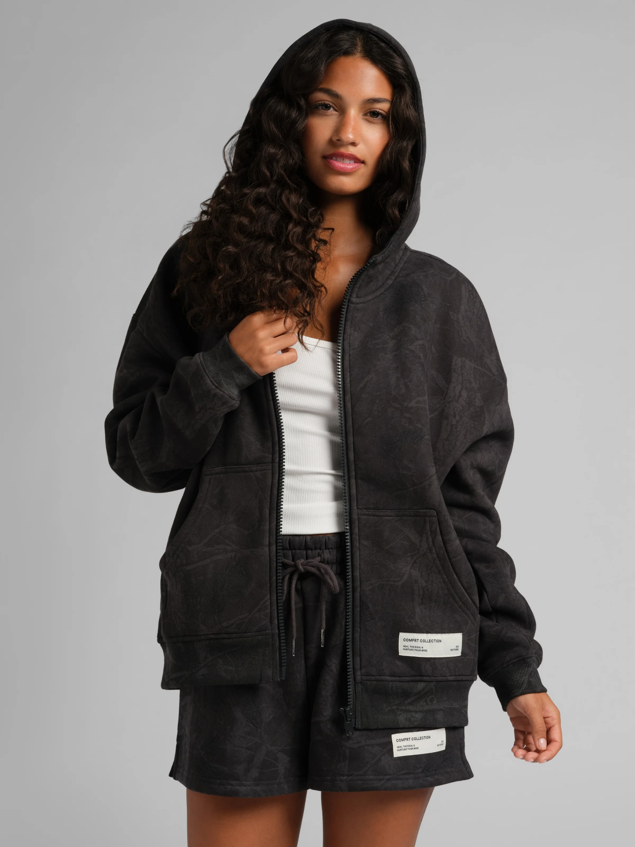 Camo Crop Zip Hoodie - Image 4